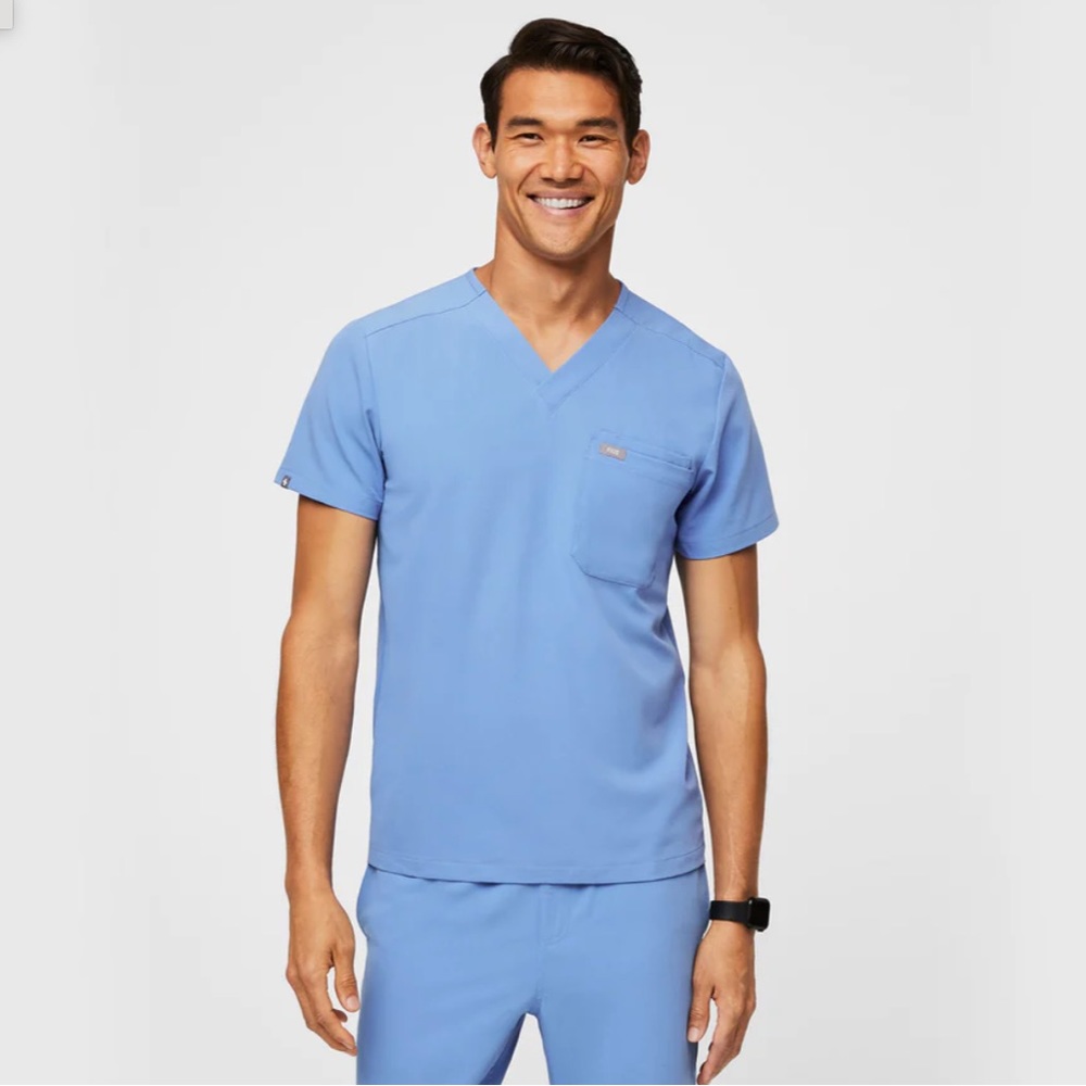Figs Men's Blue Scrub Top